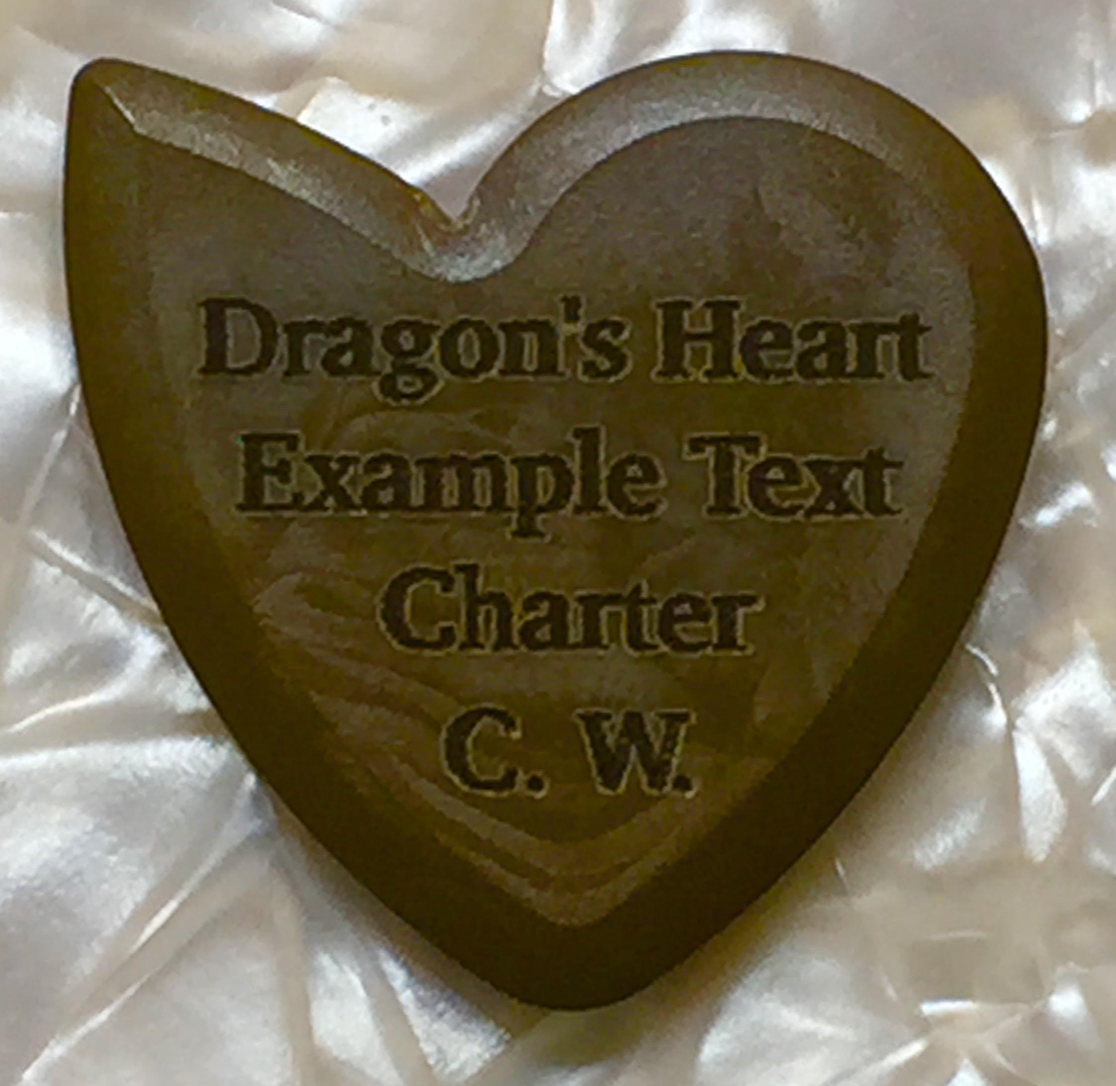Custom Engraved Dragon's Heart Guitar Pick - Dragon's Heart Guitar